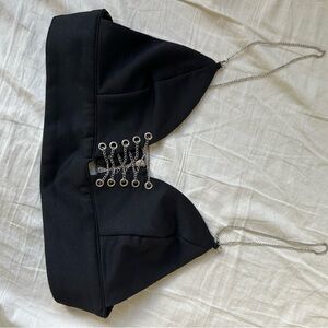 Black Chain Strap Bralette